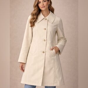Vintage Misty Harbor Coat Womens 14 Cream Color Trench Any Weather Made USA